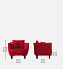Norway Velvet 1 Seater Sofa in Cherry Red Colour