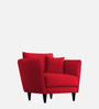 Norway Velvet 1 Seater Sofa in Cherry Red Colour