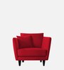 Norway Velvet 1 Seater Sofa in Cherry Red Colour