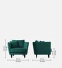 Norway Velvet 1 Seater Sofa in Arabian Green Colour