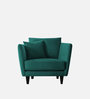 Norway Velvet 1 Seater Sofa in Arabian Green Colour