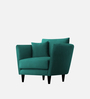 Norway Velvet 1 Seater Sofa in Arabian Green Colour
