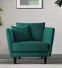 Norway Velvet 1 Seater Sofa in Arabian Green Colour