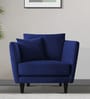 Norway Velvet 1 Seater Sofa in Indigo Blue Colour