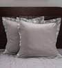 Blue Solid 400TC Cotton 24 x 24 Inches Pillow Covers (Set of 2)