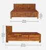 Nostalgic Sheesham Wood Queen Size Bed In Light Honey Finish with Hydraulic Storage