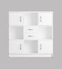 Notch Book Shelf in White Colour With Drawers