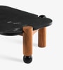 Noto Marble Top Coffee Table In Black Wire Brush & New Teak Finish