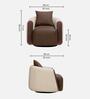 Notte Fabric Lounge Chair with Swivel in Mocha & Beige Colour Notte Fabric Lounge Chair with Swivel in Mocha & Beige Colour
