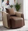 Notte Fabric Lounge Chair with Swivel in Mocha & Beige Colour Notte Fabric Lounge Chair with Swivel in Mocha & Beige Colour