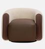 Notte Fabric Lounge Chair with Swivel in Mocha & Beige Colour Notte Fabric Lounge Chair with Swivel in Mocha & Beige Colour