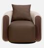 Notte Fabric Lounge Chair with Swivel in Mocha & Beige Colour Notte Fabric Lounge Chair with Swivel in Mocha & Beige Colour