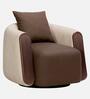 Notte Fabric Lounge Chair with Swivel in Mocha & Beige Colour Notte Fabric Lounge Chair with Swivel in Mocha & Beige Colour