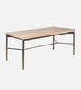 Nouve 6 seater Dining Table In Light Brushed Satin Brass Finish