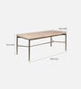 Nouve 6 seater Dining Table In Light Brushed Satin Brass Finish