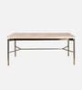 Nouve 6 seater Dining Table In Light Brushed Satin Brass Finish