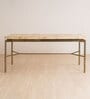 Nouve 6 seater Dining Table In Light Brushed Satin Brass Finish