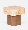 Nouve Solid Wood Side Table In Walnut Finish