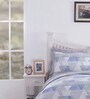 Blue Traditional Cotton Double Bed Duvet Cover With 2 Pillow Covers