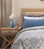 Blue Traditional Cotton Double Bed Duvet Cover With 2 Pillow Covers