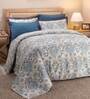 Blue Traditional Cotton Double Bed Duvet Cover With 2 Pillow Covers