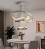 Nova 120W 80cm 3 Interlocking Ring Gold and Grey Shades Chandelier, Height Adjustable Ceiling Light, Google Alexa Voice Control, Modern Luxury Lighting for Living Room Bedroom Hall