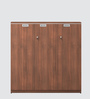 Nova 3 Door File Cabinet In Walnut Finish With Lock