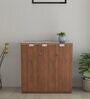 Nova 3 Door File Cabinet In Walnut Finish With Lock
