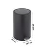 Black Metal Nova Trash Bin 3 Ltr