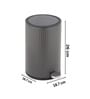 Grey Metal Nova Trash Bin 3 Ltr