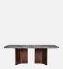 Nova 8 Seater Dining Table In Brown & Black Finish