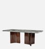 Nova 8 Seater Dining Table In Brown & Black Finish