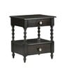 Novan Solid Wood Bedside Table In Black Finish