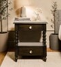 Novan Solid Wood Bedside Table In Black Finish