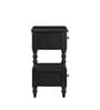 Novan Solid Wood Bedside Table In Black Finish