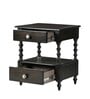Novan Solid Wood Bedside Table In Black Finish