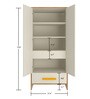 Novara Kids 2 Door Wardrobe In Mango Yellow Finish