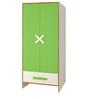 Novara Kids 2 Door Wardrobe In Verdant Green Finish