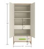Novara Kids 2 Door Wardrobe In Verdant Green Finish