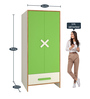 Novara Kids 2 Door Wardrobe In Verdant Green Finish