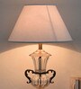 Novara White Fabric Shade Table Lamp With Brass Base