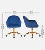 Novas Guest Chair In Blue Velvet  Finish