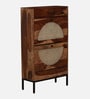 Novaska Sheesham Wood Shoe Cabinet in Rustic Teak Finish
