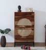 Novaska Sheesham Wood Shoe Cabinet in Rustic Teak Finish