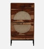 Novaska Sheesham Wood Shoe Cabinet in Rustic Teak Finish
