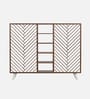 Novax Door Shoe Cabinet In Brown Maple & White Color