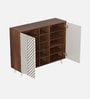 Novax Door Shoe Cabinet In Brown Maple & White Color