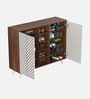 Novax Door Shoe Cabinet In Brown Maple & White Color