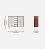 Novax Door Shoe Cabinet In Brown Maple & White Color