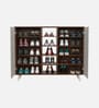 Novax Door Shoe Cabinet In Brown Maple & White Color